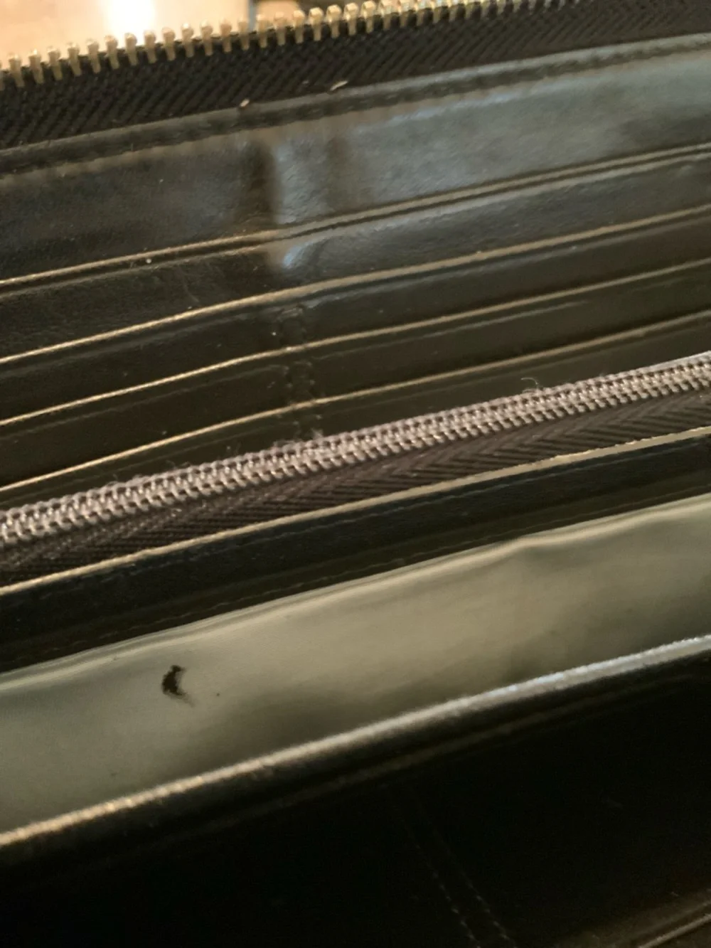 Coach Black and White Signature Zip Around Wallet - Picture 10 of 12